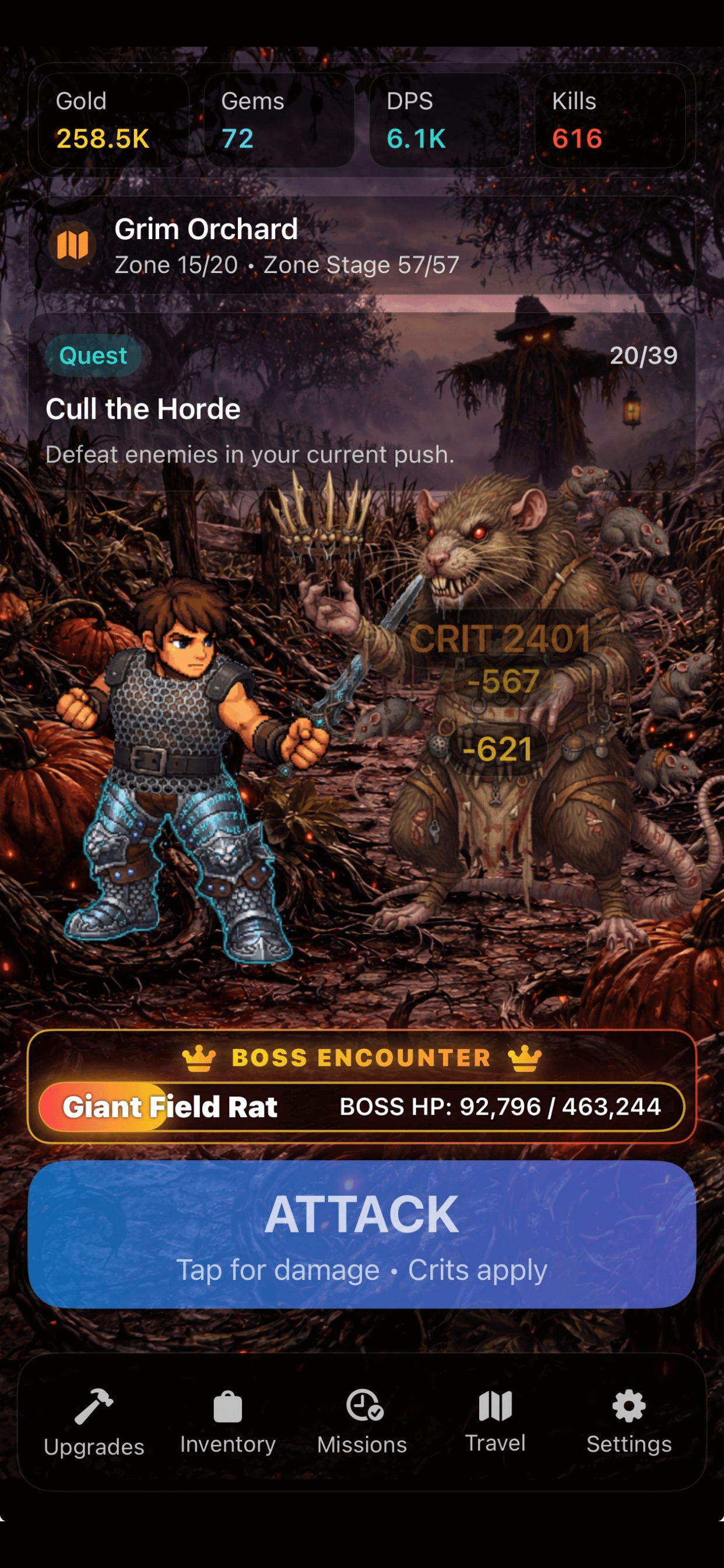 Idle Ascension boss battle