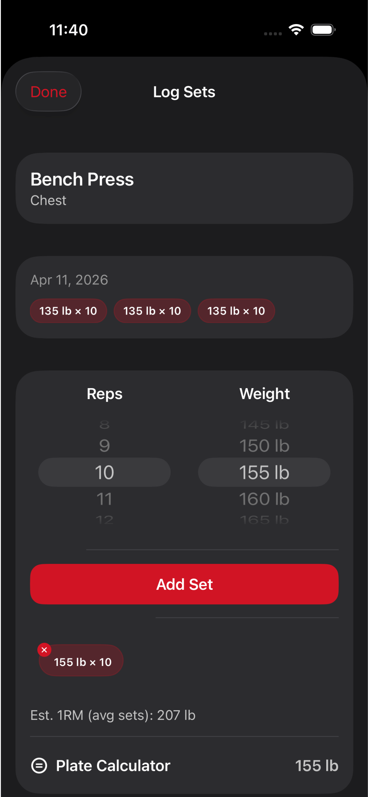 PlateLogic exercise screen
