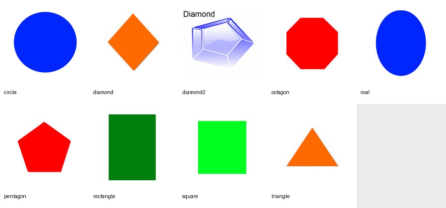Contact sheet of original shape artwork from Numbers 4 Toddlers